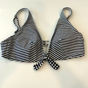 Tommy Bahama Navy and White Striped Bikini Top